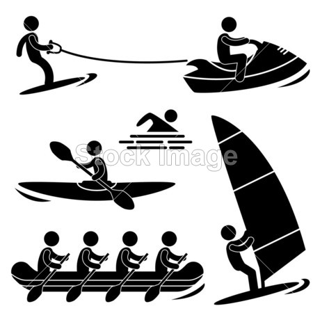 水划船风帆冲浪漂流的海体育 skurfing图片素材