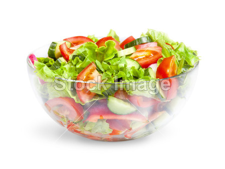 玻璃碗里的蔬菜沙拉图片素材(图片编号:50353