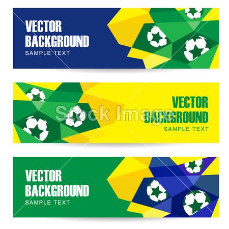 Set of abstract modern polygon banners in Bra