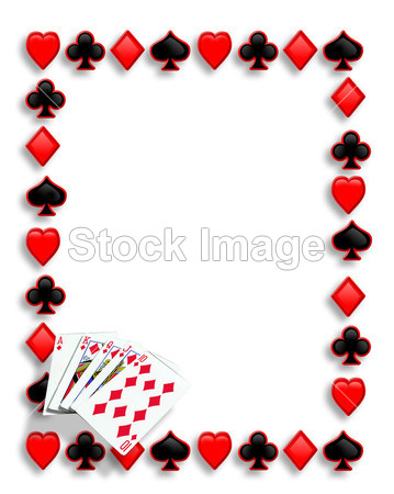 玩纸牌扑克边境皇家同花顺图片素材(图片编号