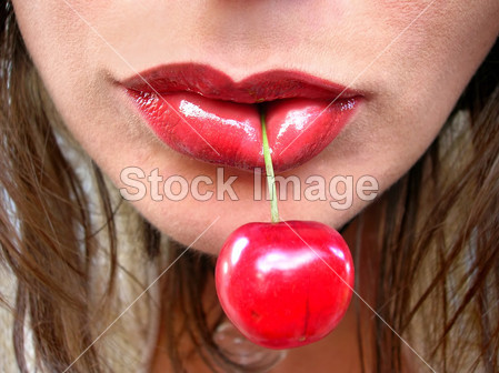 红樱桃红的嘴唇图片素材(图片编号:50374049