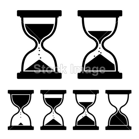 Sand Glass Clock Icons Set. Vector图片素材(图