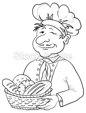 面包师用面包篮、 轮廓图片素材(图片编号:50380063)_西式餐点图片库_美食饮料图库
