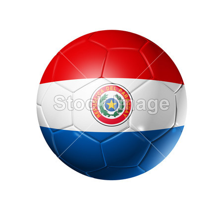 足球足球球与巴拉圭国旗图片素材(图片编号:5