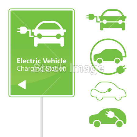 电动汽车充电站道路标志模板图片素材(图片编
