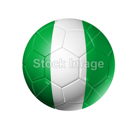 足球足球球与尼日利亚国旗图片素材(图片编号