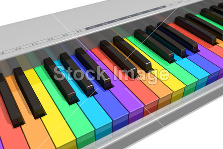 彩虹钢琴键盘图片素材(图片编号:50423121)_电