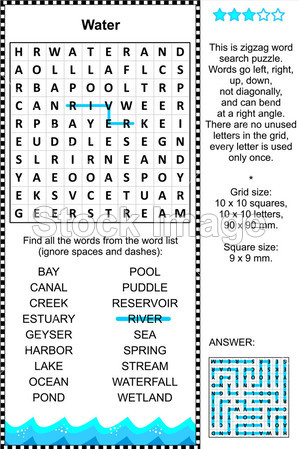 Water themed wordsearch puzzle图片素材(图片