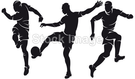 Vector football (soccer) players silhouettes图片