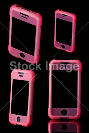 移动电话在粉红色的案件图片素材(图片编号:5