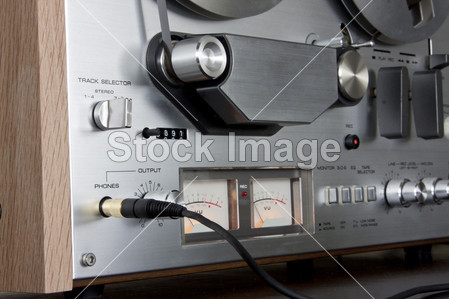 复古卷轴立体声磁带卡座录音机控件图片素材(