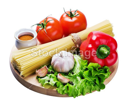 意大利面条和新鲜蔬菜图片素材(图片编号:504