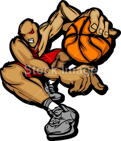 篮球运动员卡通运球篮球矢量图图片素材(图片