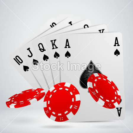 皇家同花顺扑克牌筹码图片素材(图片编号:504