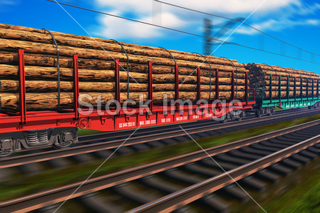货运列车与木材图片素材(图片编号:50503685