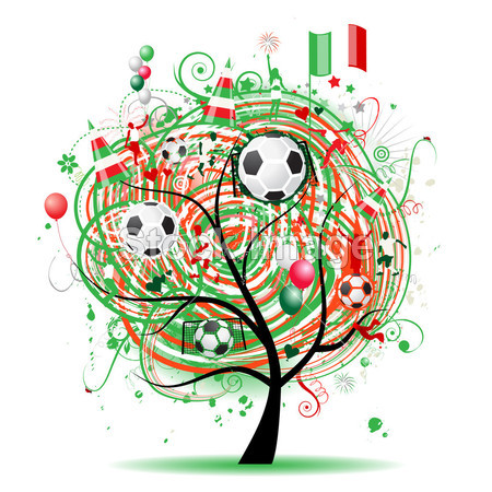 足球树设计、 墨西哥国旗(图片编号50519596