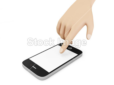 离在白色背景上的空白屏幕触摸智能手机图片素