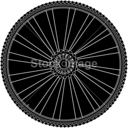 抽象自行车车轮与轮胎和辐条图片素材(图片编