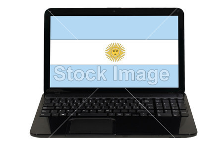 便携式计算机与阿根廷国旗图片素材(图片编号
