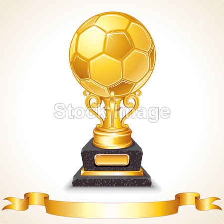 Abstract Golden Soccer Trophy. Vector Illustrat