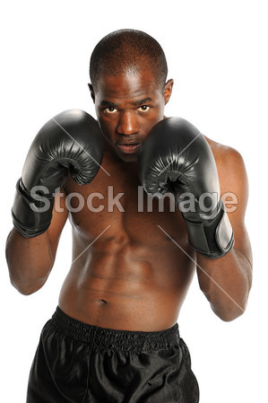 年轻的非洲裔美国拳击手图片素材(图片编号:5