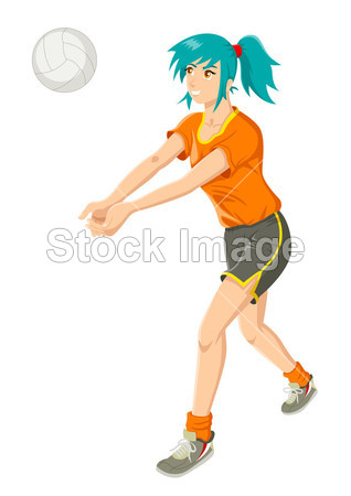 女孩玩排球图片素材(图片编号:50567015)_休闲
