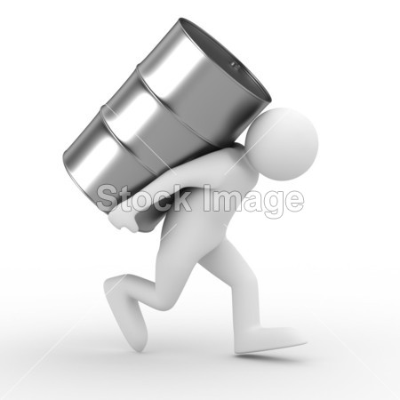 男子携带在背上的增值税。孤立的 3d 图像图片