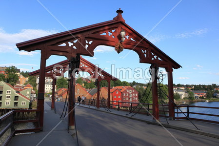城市景观的特隆赫姆,挪威-建筑背景图片素材(图