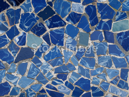 高迪马赛克瓷砖-巴塞罗那,西班牙图片素材(图片