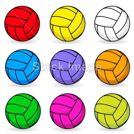 卡通排球用不同的颜色图片素材(图片编号:506