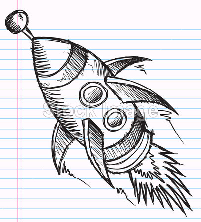 笔记本涂鸦素描火箭图图片素材(图片编号:506