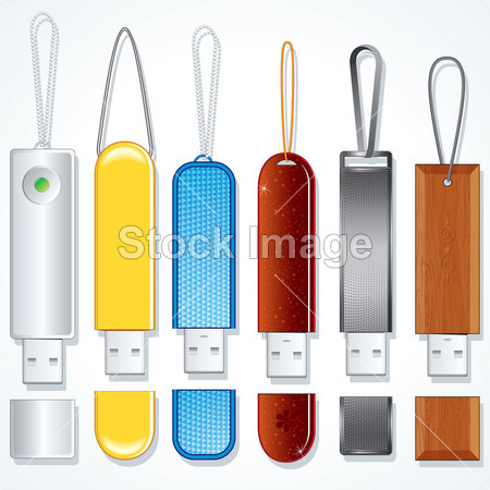 Usb 记忆棒。flash 内存驱动器集合图片素材(图