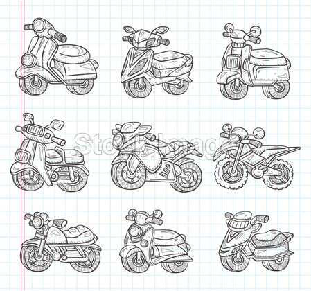 涂鸦摩托车图标图片素材(图片编号:50630566