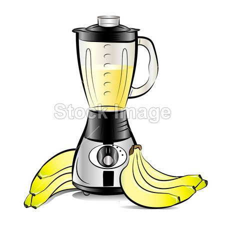 香蕉汁的绘图颜色厨房搅拌机图片素材(图片编