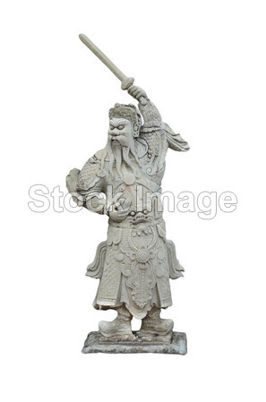 Statue of sword Man at Wat Pho in Bangkok, T