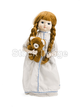娃娃和一只玩具熊的形象图片素材(图片编号:5