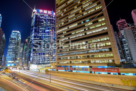 Night traffic with long shutter at Sheung Wan Ca