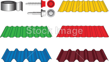 波形金属瓦屋面,螺钉和胶粘剂 ta图片素材(图片