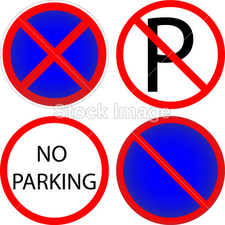 变形没有停车-道路标志图片素材(图片编号:506