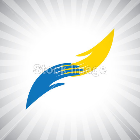 Concept vector graphic- two hand symbol of giv