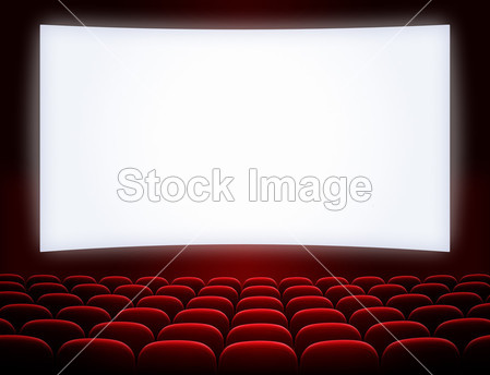 影院屏幕与开放红色席位(图片编号50732262)