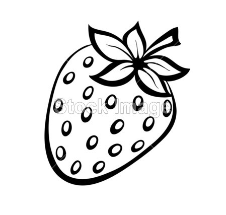 黑白插画的草莓徽标图片素材(图片编号:50732