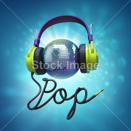 迪斯科球耳机流行音乐图片素材(图片编号:507