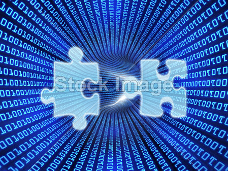蓝色抽象拼图数码管图片素材(图片编号:50743
