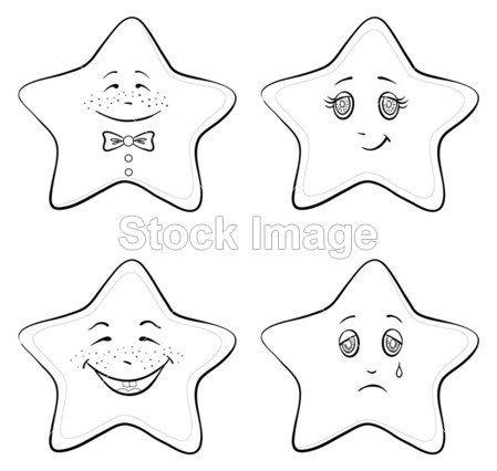 表情符号星星轮廓图片素材(图片编号:5074979