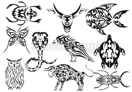 组的向量部落动物纹身图片素材(图片编号:507