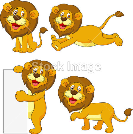 可爱狮子卡通套图片素材(图片编号:50753940