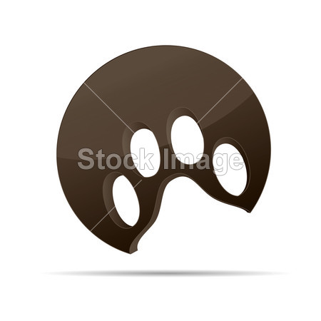 3d 抽象狗爪子动物猫棕色公司标志设计图标标