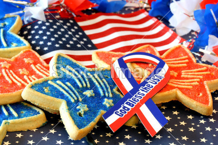 Cookie,美国国旗,上帝保佑美国功能区图片素材