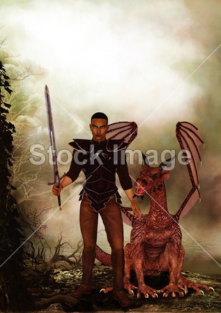 关于一个战士和他的龙奇幻插画(图片编号5076